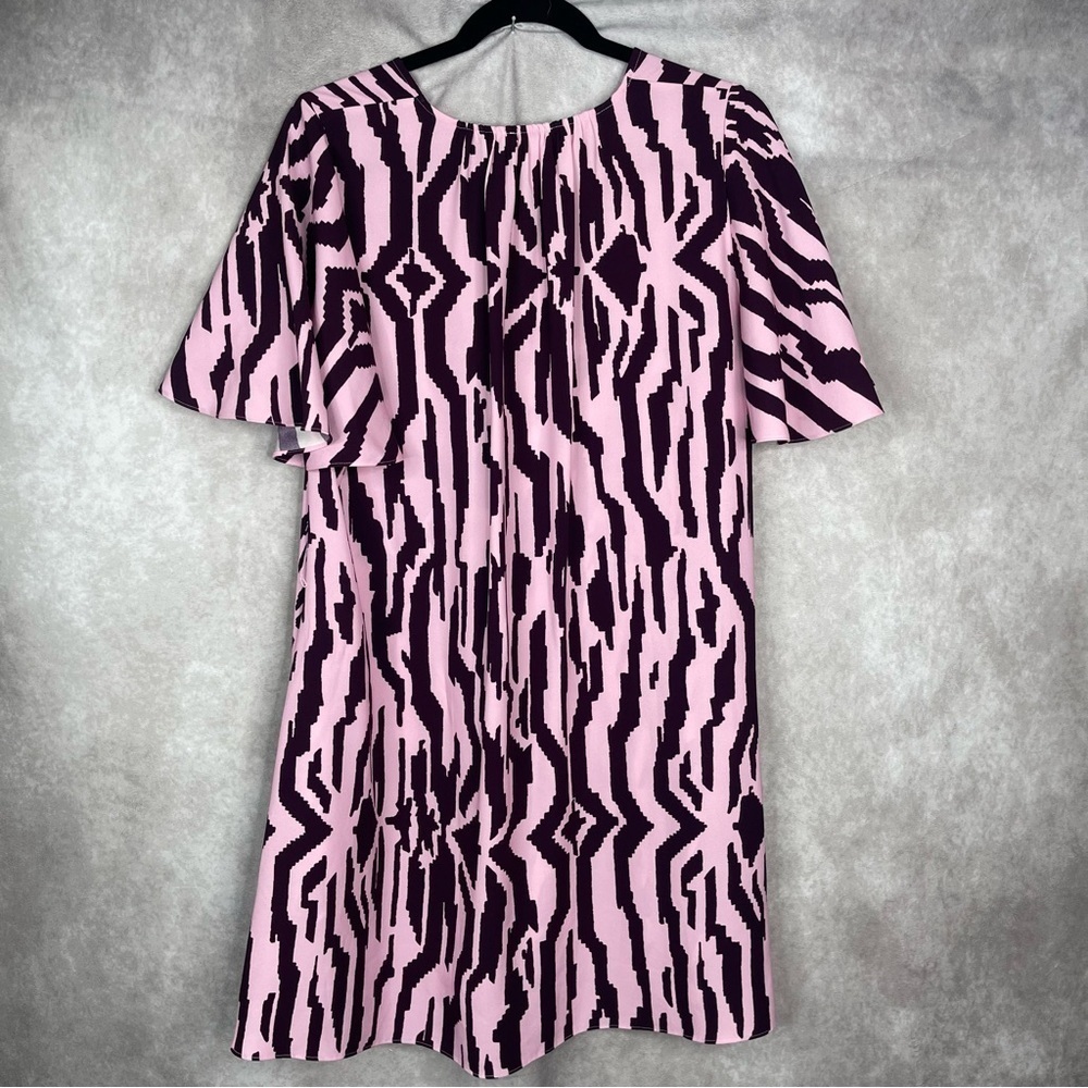 Rhode Tabitha Printed Crepe Ikat Print Mini Dress In Pink Purple Women's Size S - Picture 2 of 7